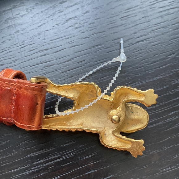 Gail LaBelle Vintage rust brown belt with frog buckle - Picture 3 of 6